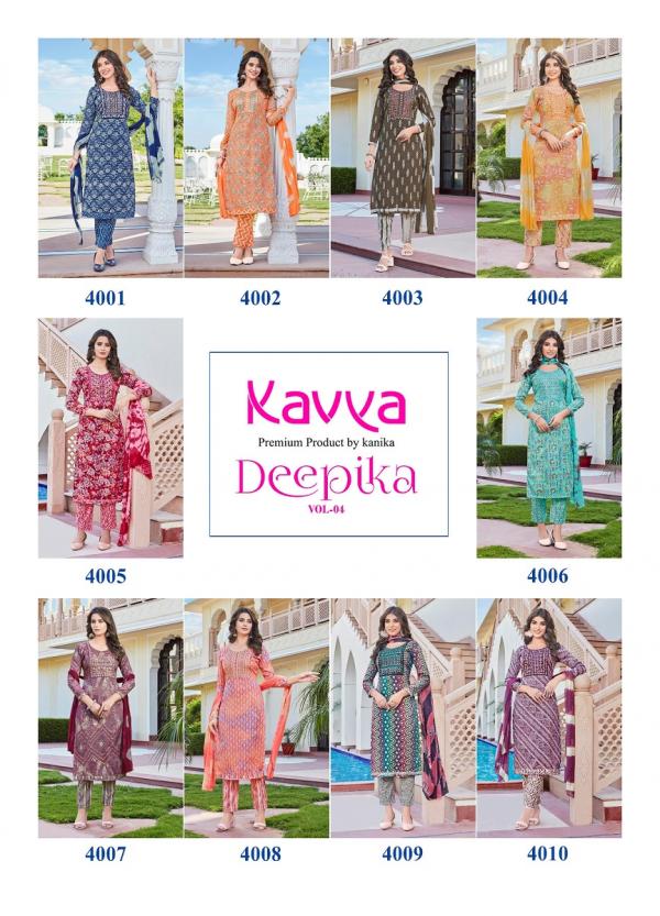 Kavya Deepika Vol 4 Heavy Rayon Ready Made Collection